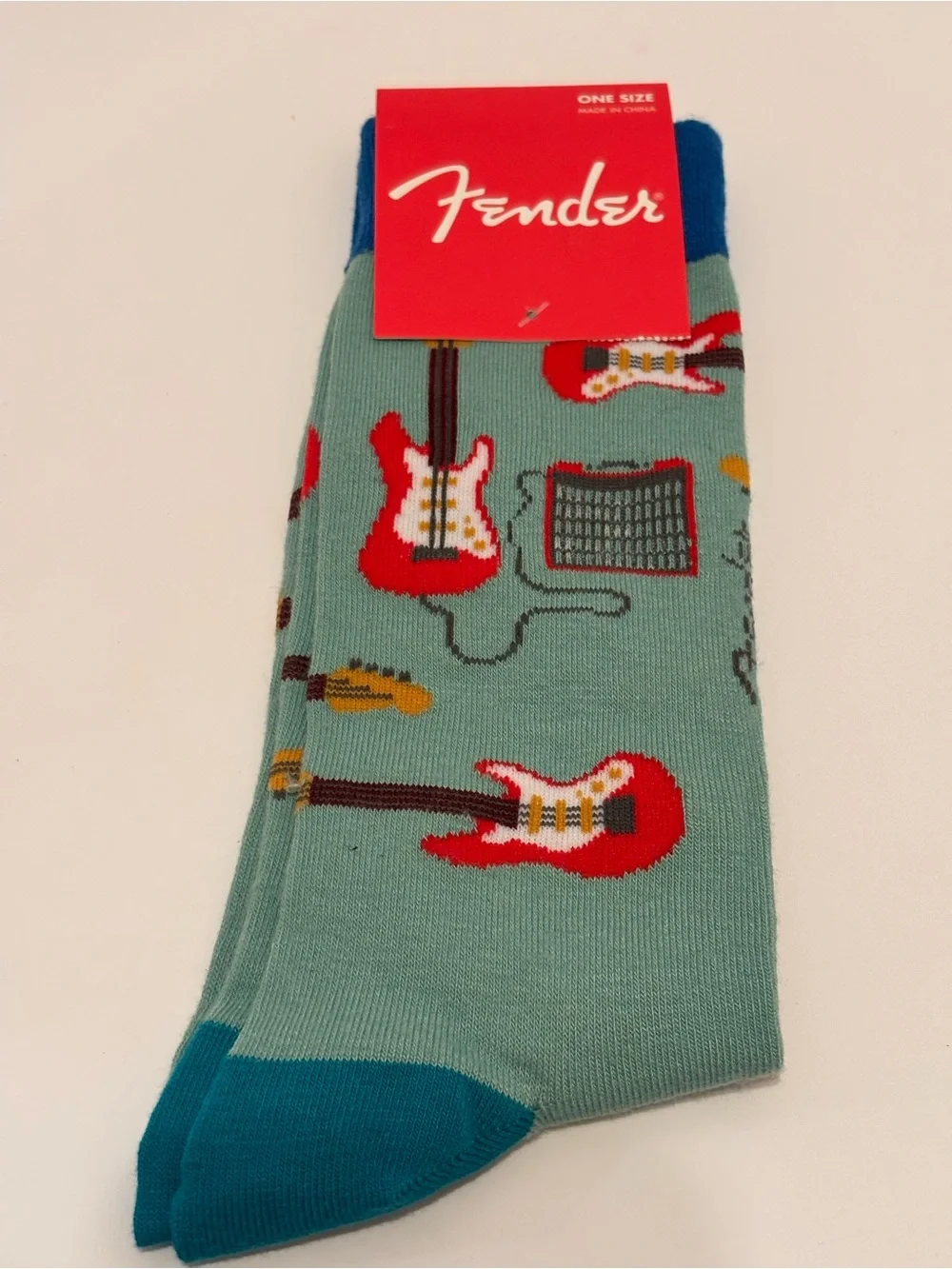 New 🎸🧦 Men's Novelty FENDER Guitar Socks MEN’s Shoe Size 7-12 🧦🎸